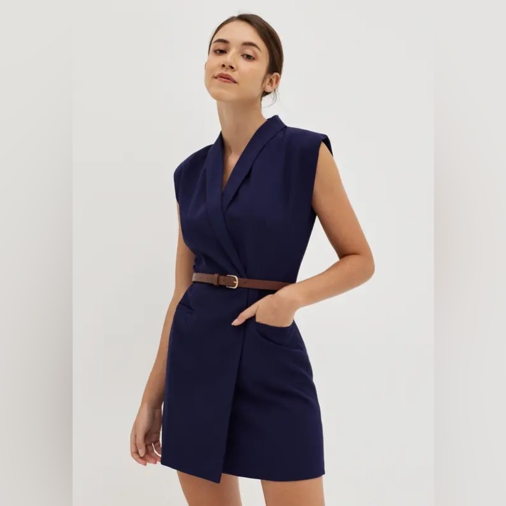 Love, Bonito Serita Shoulder Padded Shift Dress